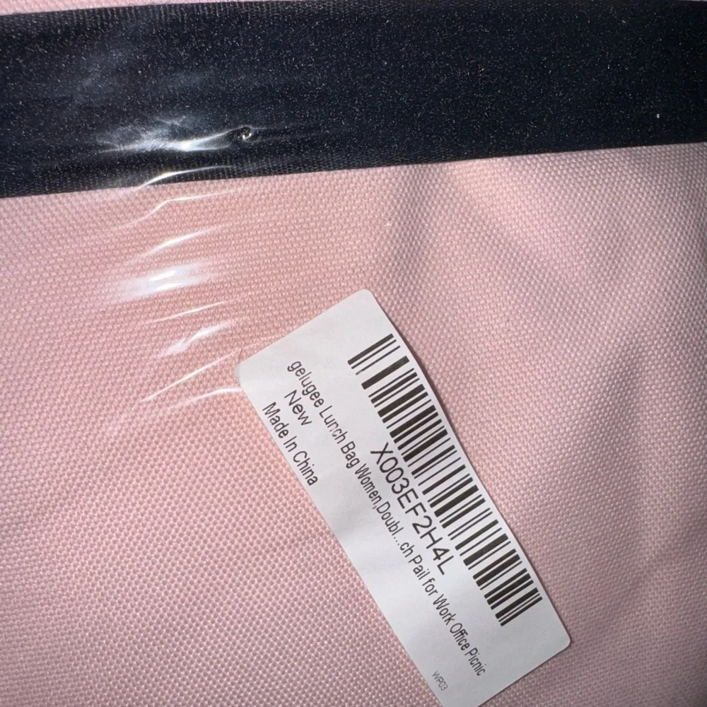 Gelugee Lunch Bag Double Pail for Work Office Picnic NWT Pink